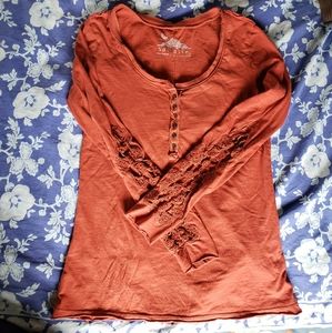 Sahalie burnt orange cotton longsleeve